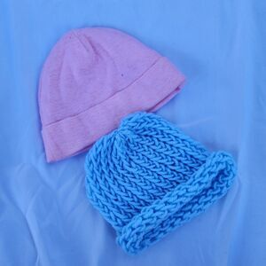 0-6 mo Baby Hats (Pink & Blue) 2